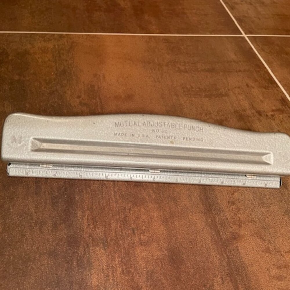 Vintage Mutual Adjustable Punch – 3 Hole Paper Punch
